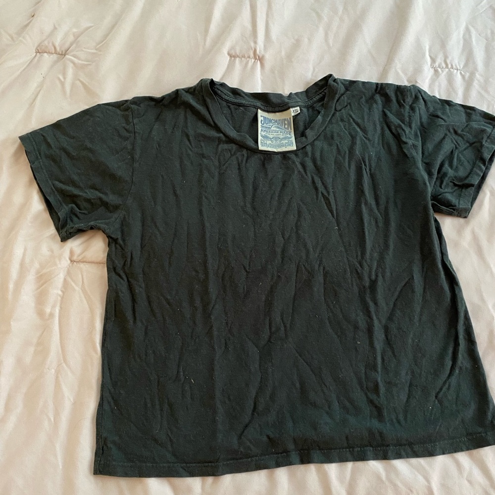 Cropped Ojai Tee - dark green - xs